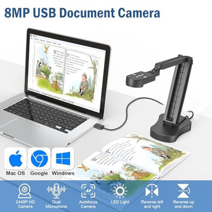 Gawervan 8MP USB Document Camera – Side View