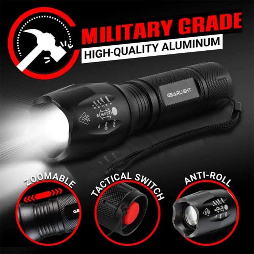 S1000 GearLight: GearLight S1000 LED Tactical Flashlight – Side View