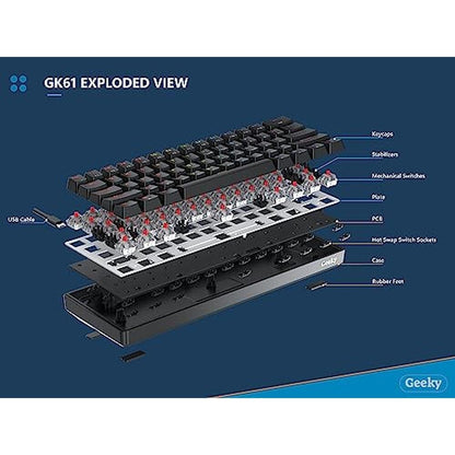 Mechanical Geeky: Geeky GK61 60% Hot Swappable Mechanical – Close-up Detail