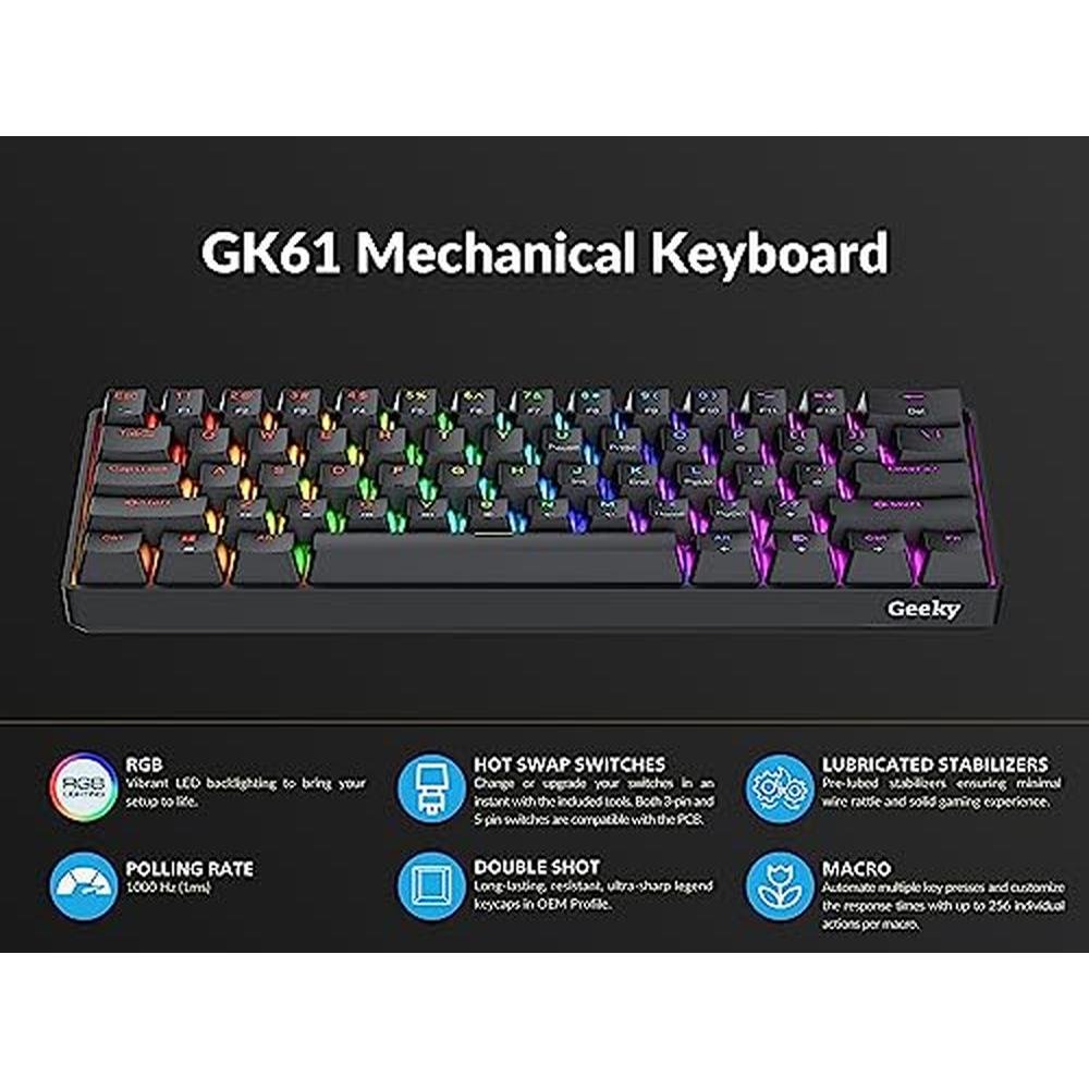 Mechanical Geeky: Geeky GK61 60% Hot Swappable Mechanical – Packaging