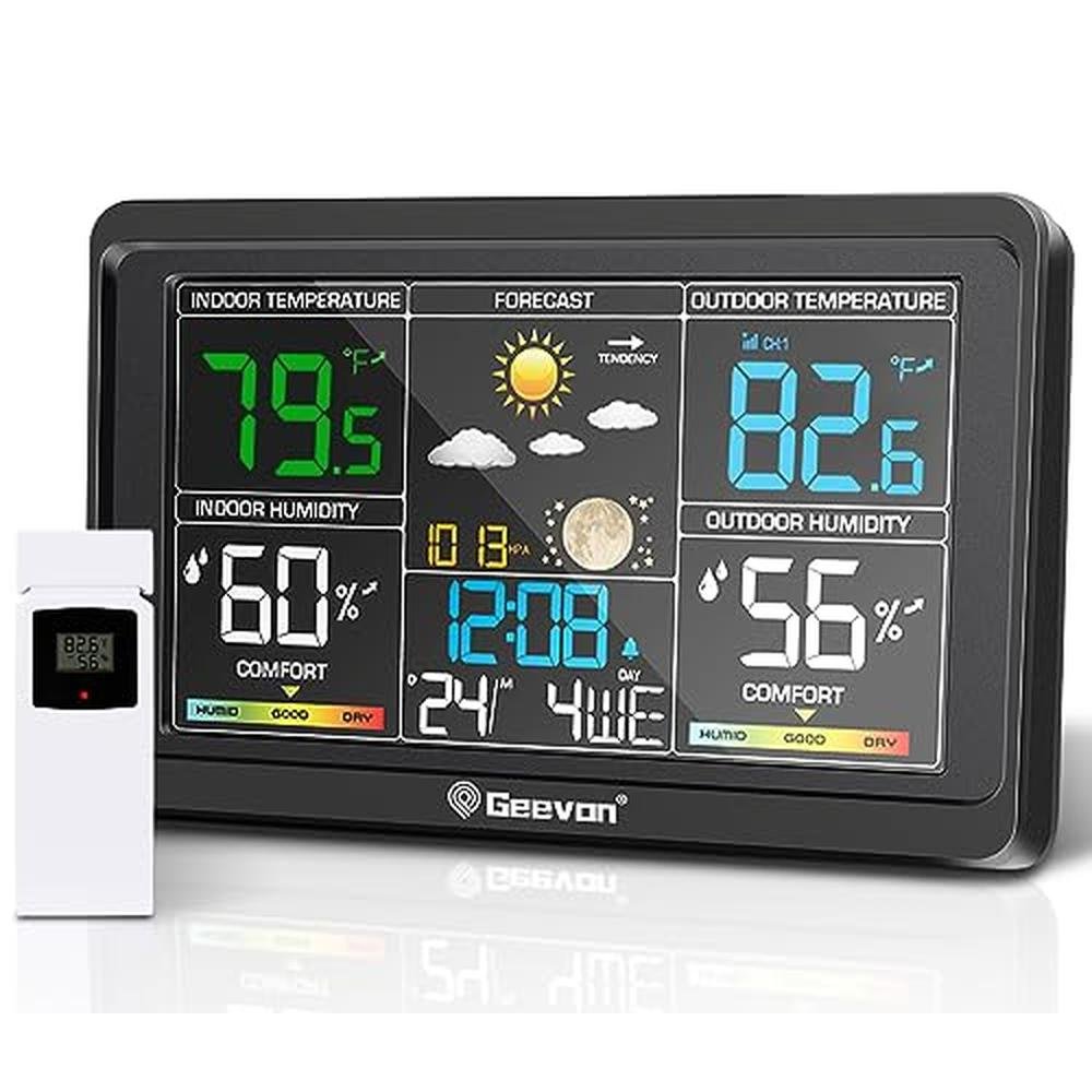 Weather Thermometer: Gevon Wireless Indoor Outdoor – Front View