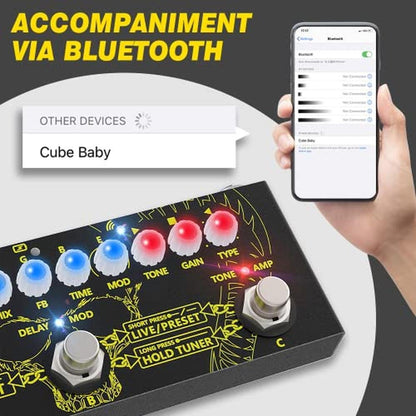 Guitar Multi Effects Pedal: Getaria Cube Baby Multi Effects – Close-up Detail