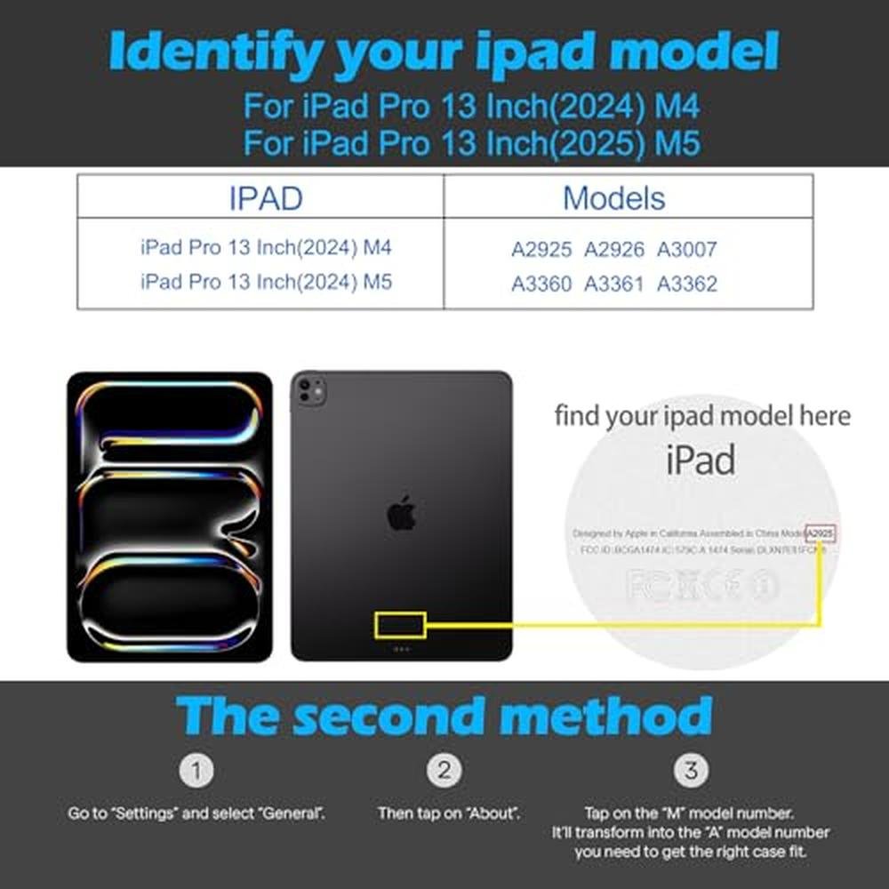 Gexmil Genuine Leather Case for iPad Pro 13 Inch – Side View