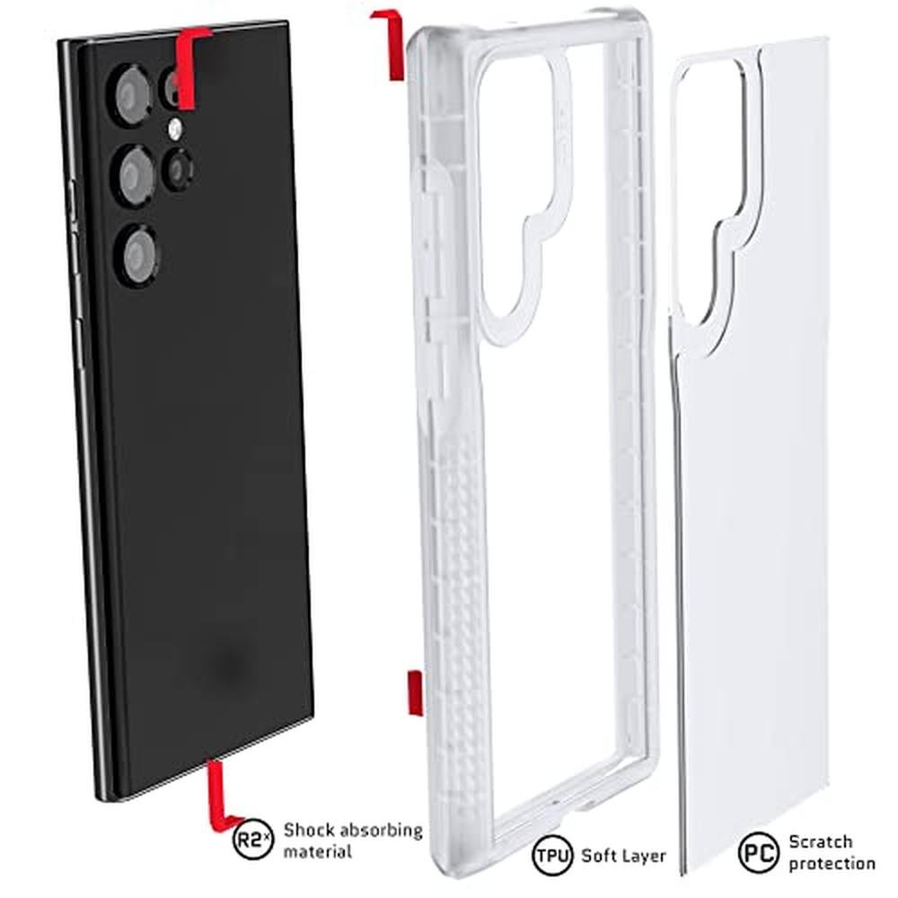 Clear Ghostek: Ghostek Covert S22 Ultra Case Clear with – Close-up Detail