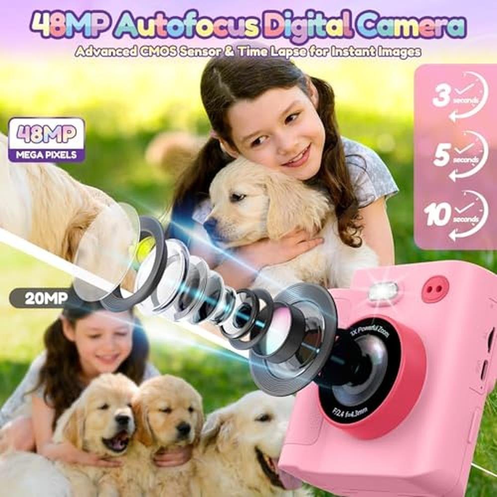 Girls Camera: Yunaking Instant Print Dual Lens Digital – In Use
