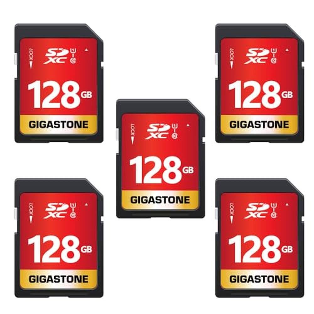Full Gigastone 128GB SD Card: GIGASTONE UHS-I U1 Class 10 – Front View