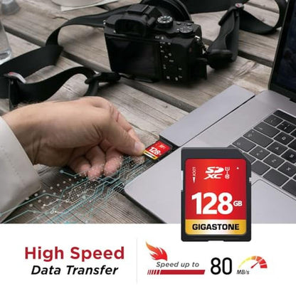 Full Gigastone 128GB SD Card: GIGASTONE UHS-I U1 Class 10 – Close-up Detail