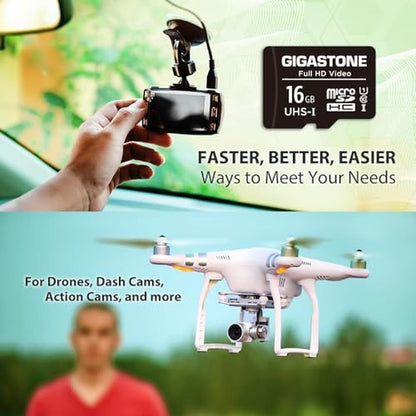 Gigastone 16GB Micro SD Card: 10-Pack FHD Video – Packaging