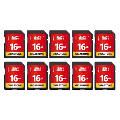 Camera Gigastone: GIGASTONE 16GB SD Card 10-Pack UHS-I U1 – Front View