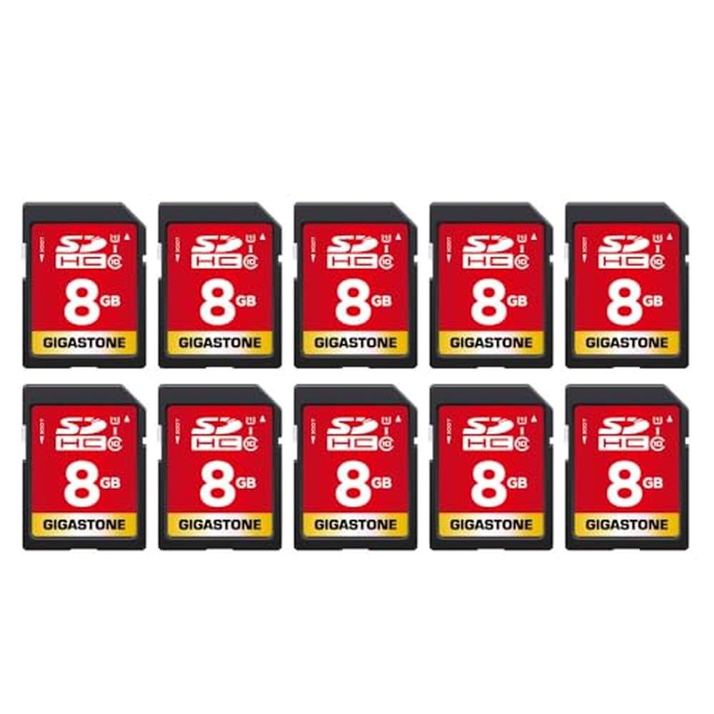 Gigastone 8GB SD Card: UHS-I U1 Class 10 SDHC Memory Card – Front View