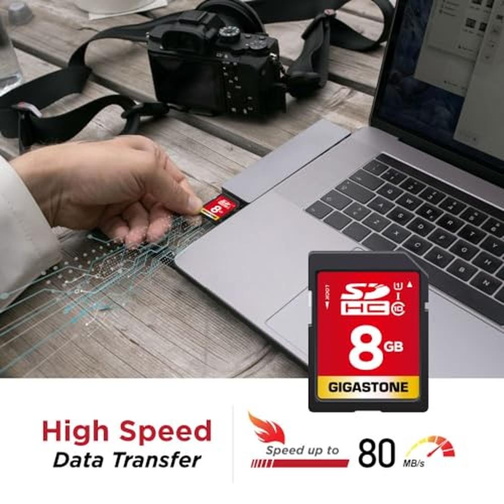 Gigastone 8GB SD Card: UHS-I U1 Class 10 SDHC Memory Card – Close-up Detail