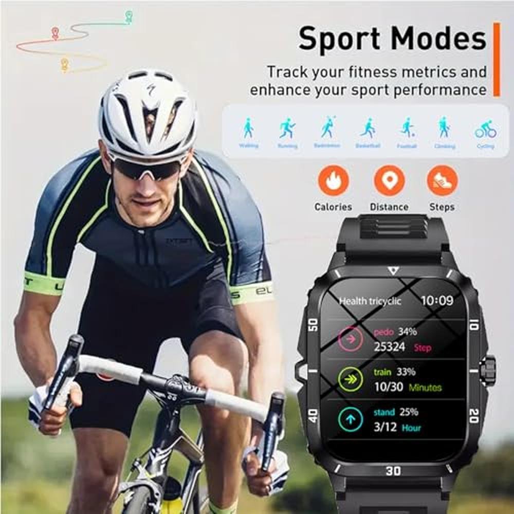 Giinova Watch: Giinova Smart Watch for Men 2.01 Touchscreen – Close-up Detail