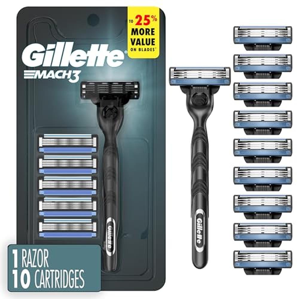 Razor Gillette: Gillette Mach3 Shaving Razor for Men – Front View