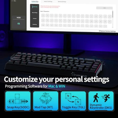 Gaming Keyboard: GAMAKAY NS68 Rapid Trigger Wired 65% Hall – In Use