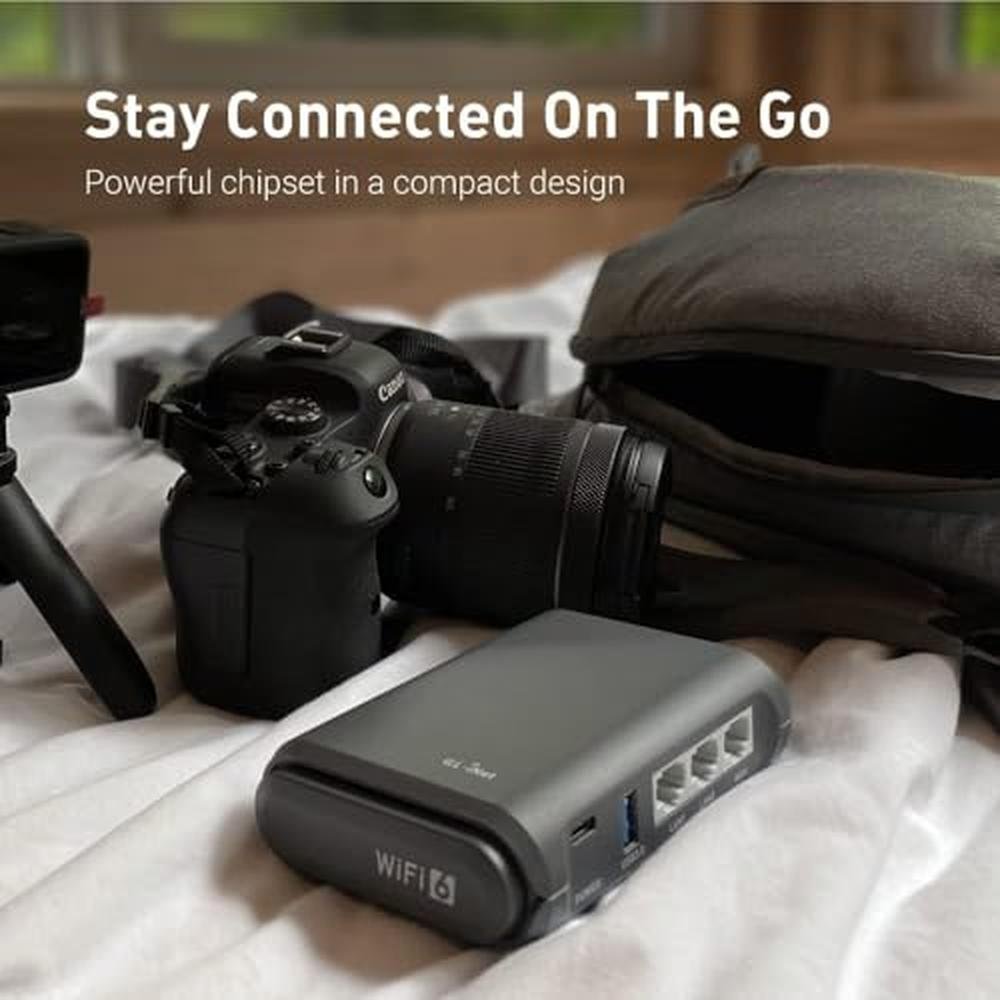 GL.iNet GL-AXT1800 (Slate AX) Portable Travel Router – Side View
