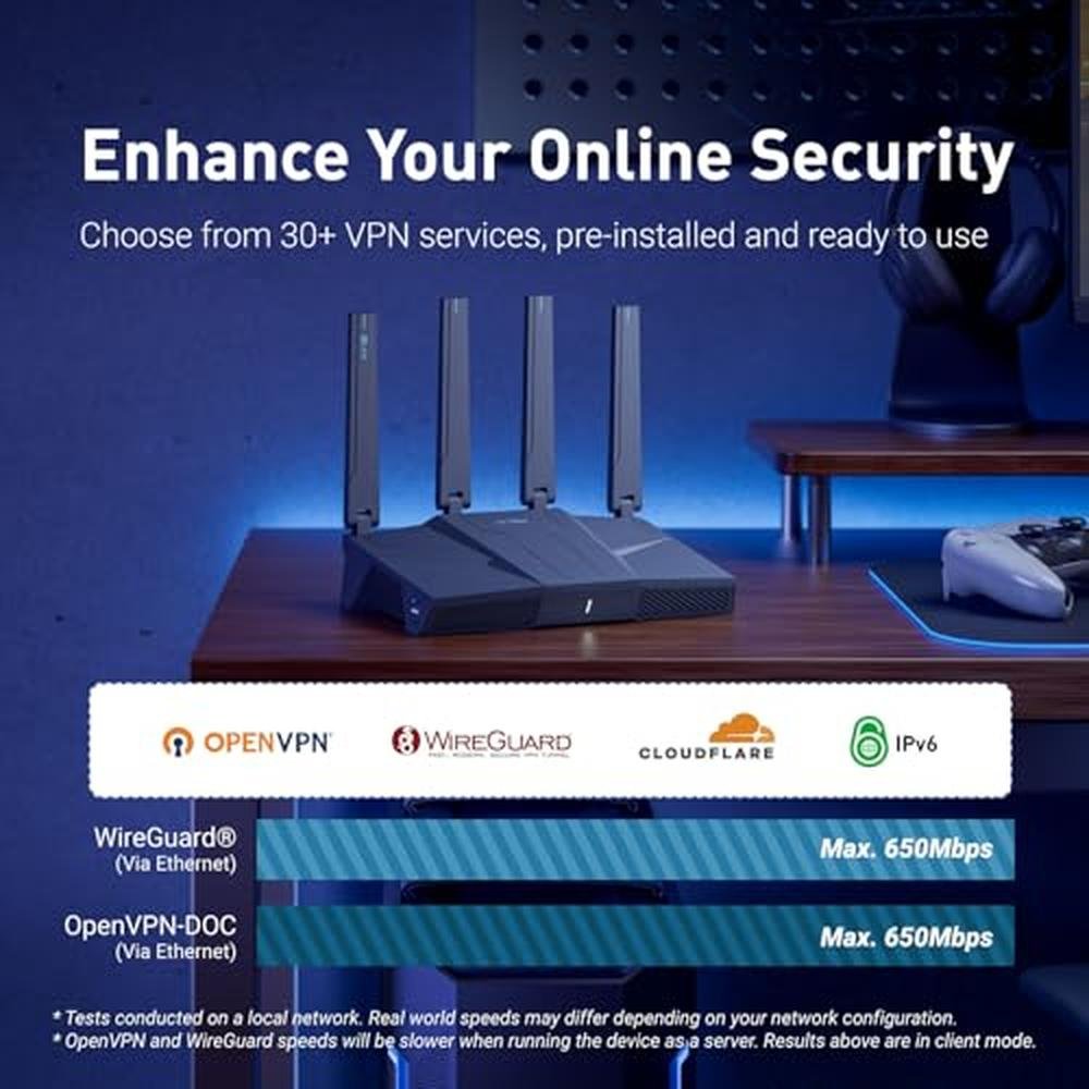 GL.iNet GL-BE6500 (Flint 3e) WiFi 7 Router – Close-up Detail