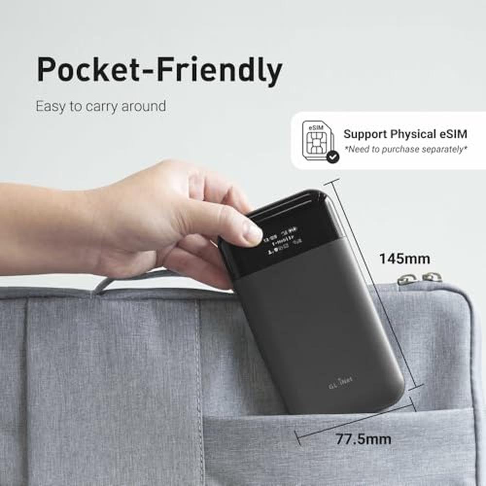 GL.iNet GL-E750V2 (MUDI) 4G LTE Portable Wi-Fi Hotspot for – Side View