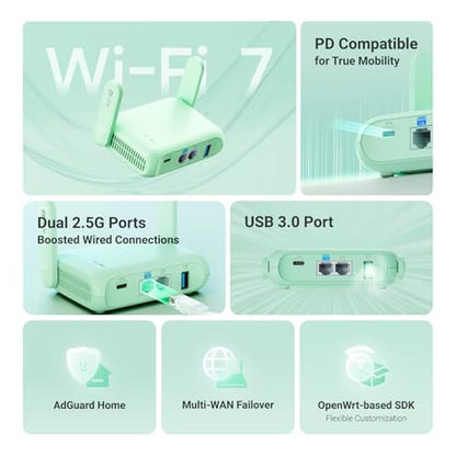 GL.iNet GL-MT3600BE (Beryl 7) Portable Travel Router – In Use