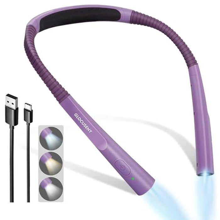Reading Light: Glocusent Upgraded LED Neck Reading Light – Front View