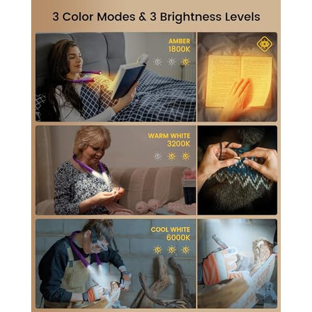 Reading Light: Glocusent Upgraded LED Neck Reading Light – Close-up Detail