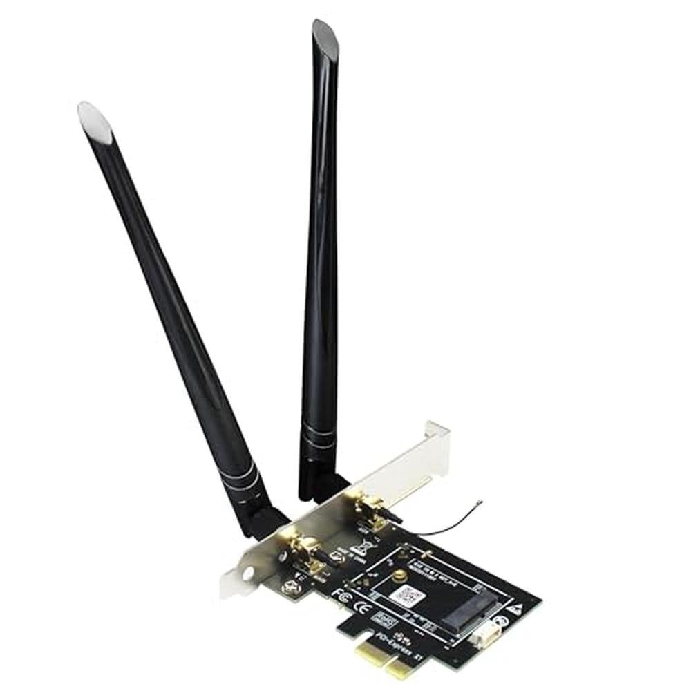 WiFi: GLOTRENDS WA01 M.2 E Key to PCIe X1 WiFi Bluetooth – Front View