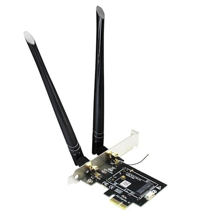 WiFi: GLOTRENDS WA01 M.2 E Key to PCIe X1 WiFi Bluetooth – Front View