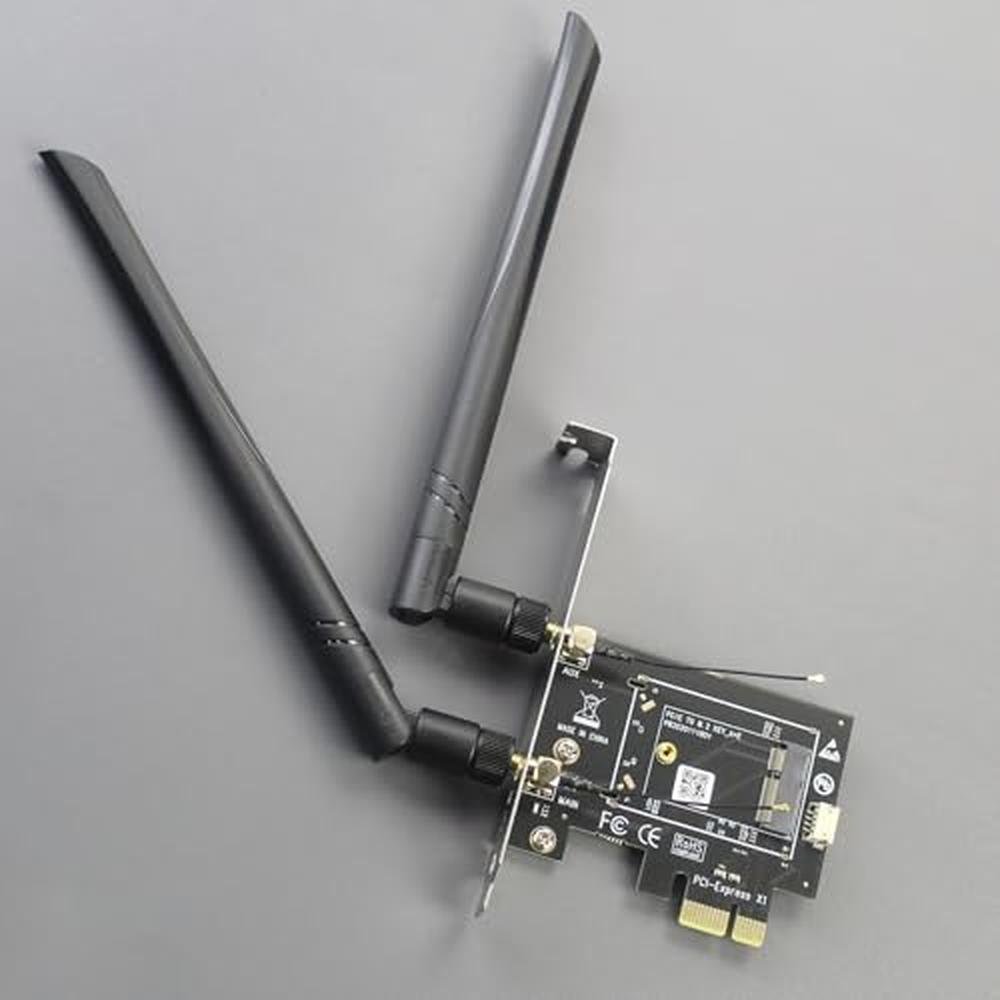 WiFi: GLOTRENDS WA01 M.2 E Key to PCIe X1 WiFi Bluetooth – Side View