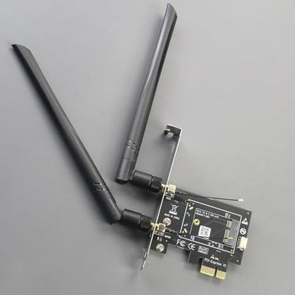 WiFi: GLOTRENDS WA01 M.2 E Key to PCIe X1 WiFi Bluetooth – Side View