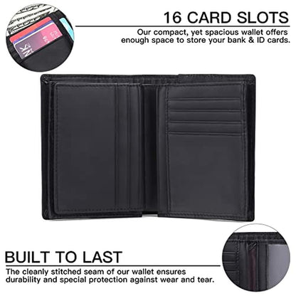 GOIACII Wallets for Men Large Capacity Genuine Leather RFID – Side View