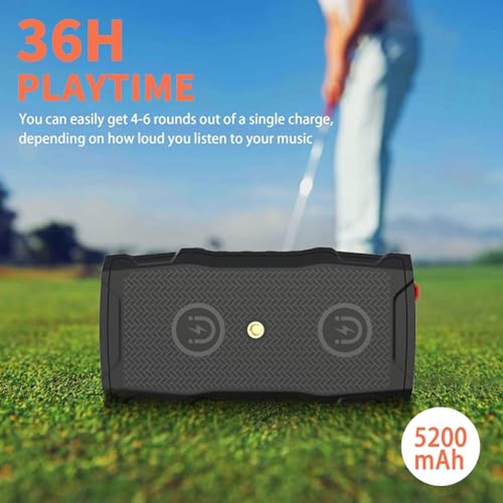 Golf Cart Speaker: MAGOLFIN 36H Playtime 30W Stereo Sound – In Use