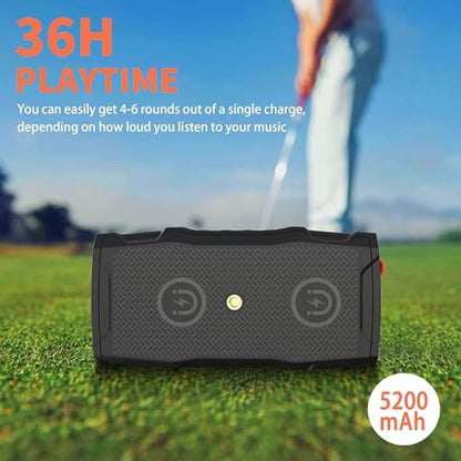 Golf Cart Speaker: MAGOLFIN 36H Playtime 30W Stereo Sound – In Use