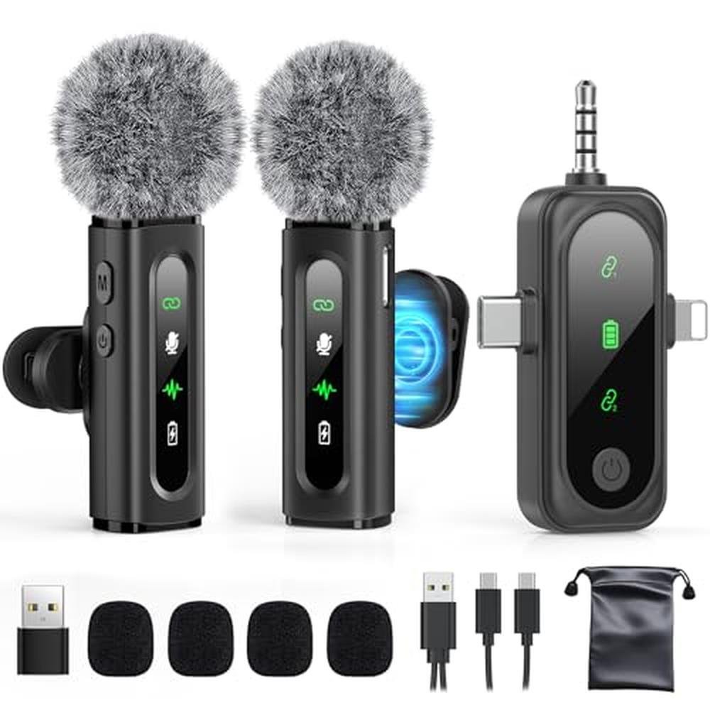 Recording Clip: GoorDik Wireless Lavalier Microphone 4-in-1 – Front View