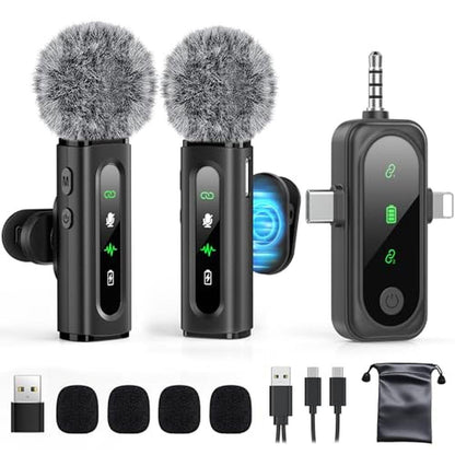 Recording Clip: GoorDik Wireless Lavalier Microphone 4-in-1 – Front View