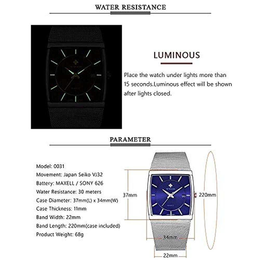 Gosasa Men Watch: Classic Analog Quartz Date – Packaging