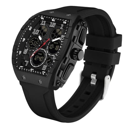 Gosasa Watches for Men: Luminous Rectangle Dial Silicone – Front View