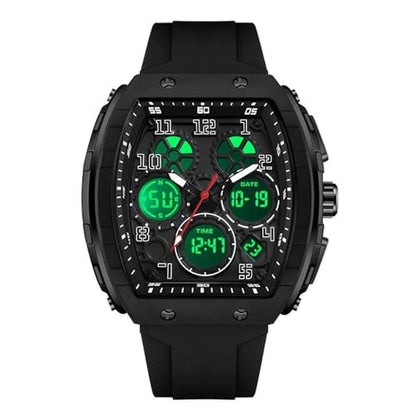 Gosasa Watches for Men: Luminous Rectangle Dial Silicone – Side View