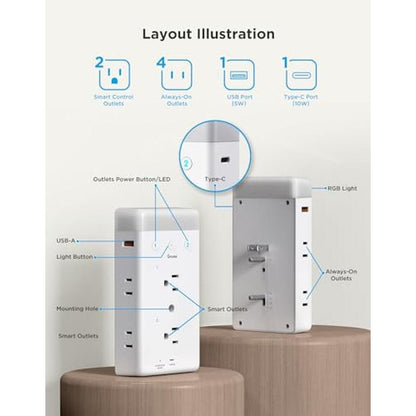 Govee Smart Plug Outlet Extender – Side View