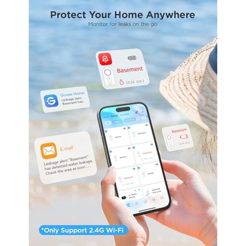 Govee WiFi Water Leak Detector 3 Packs – Side View
