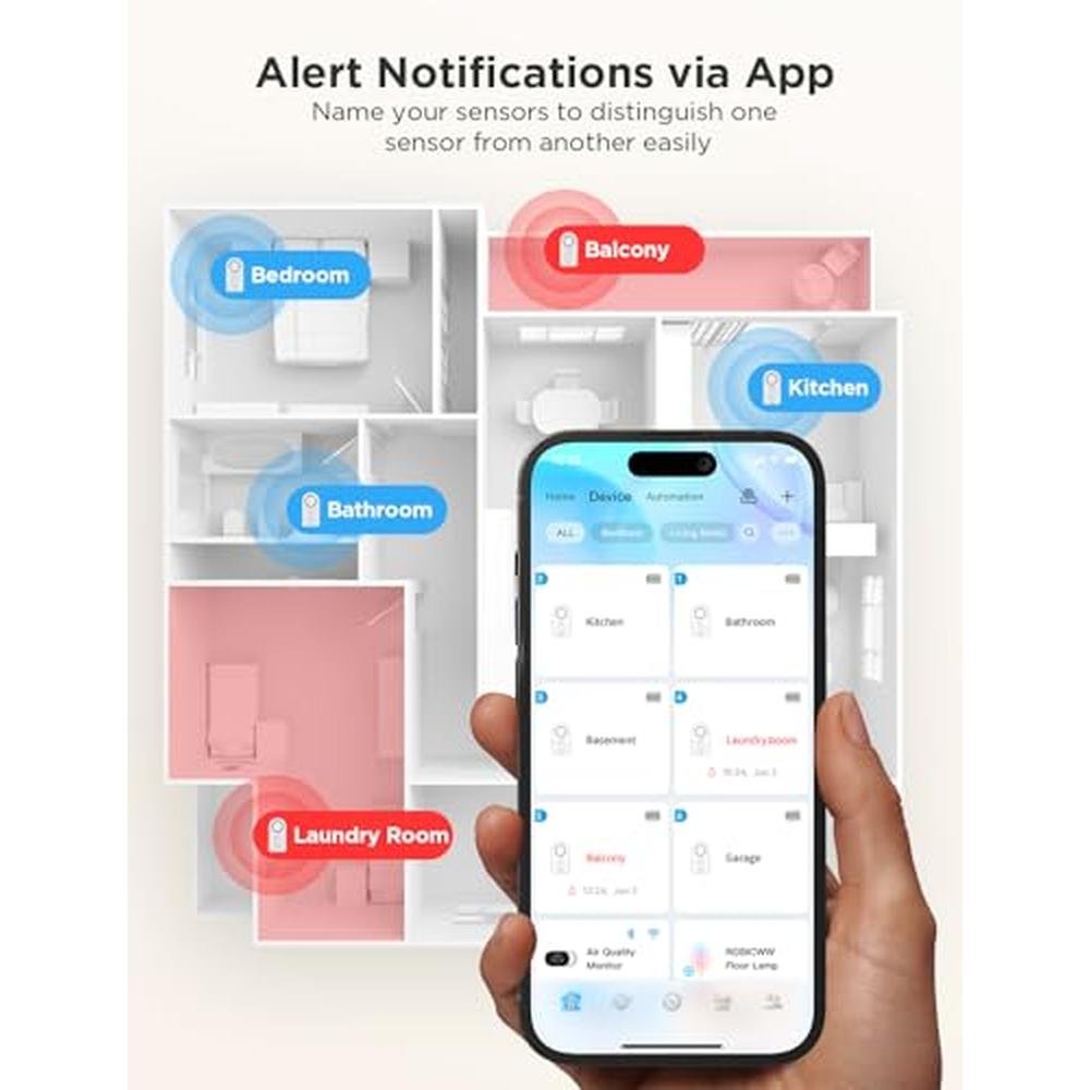 Govee WiFi Water Leak Detector 3 Packs – In Use