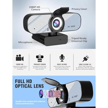 Webcam GOZVRPU: GOZVRPU 1080P HD Webcam with Built-in – Side View