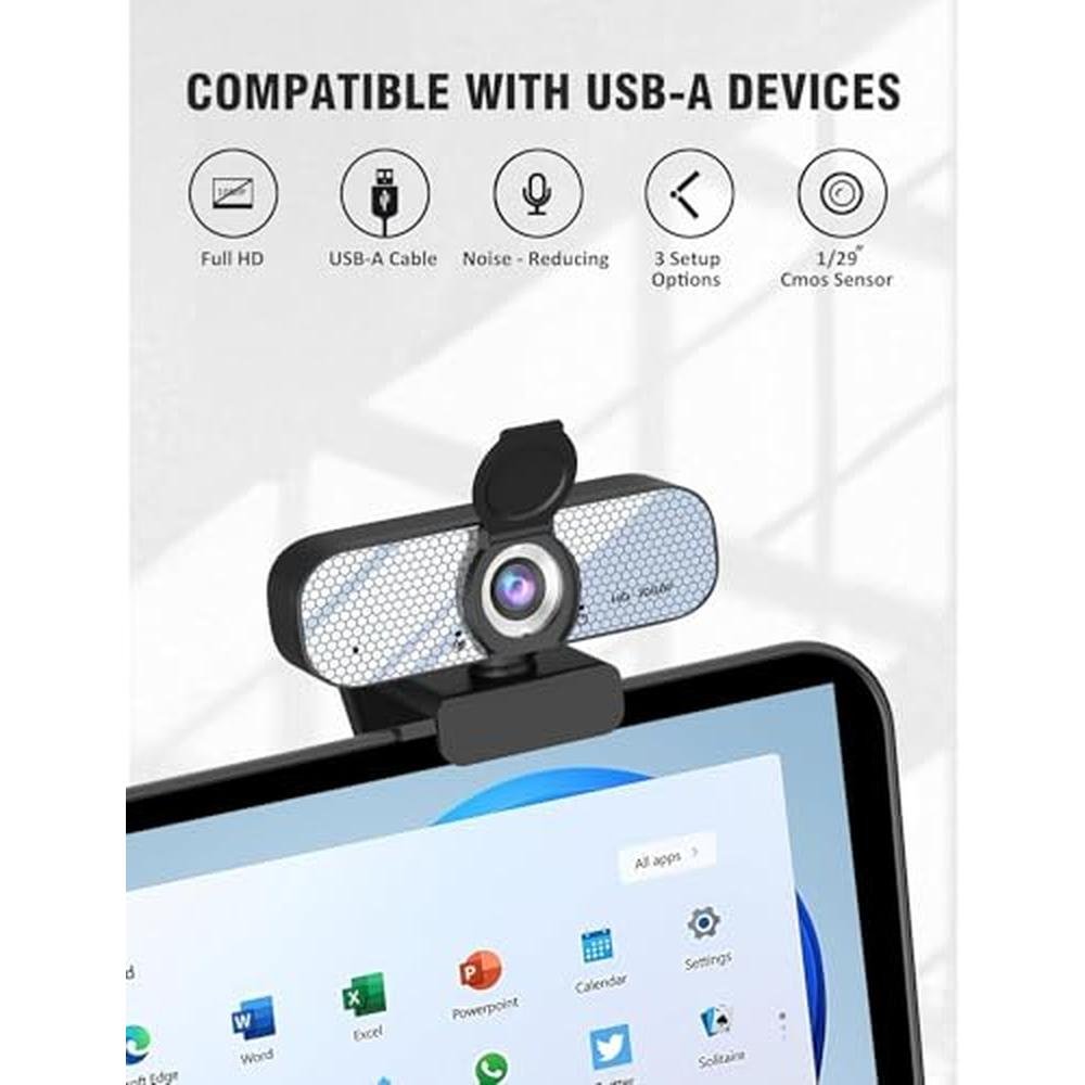Webcam GOZVRPU: GOZVRPU 1080P HD Webcam with Built-in – Close-up Detail