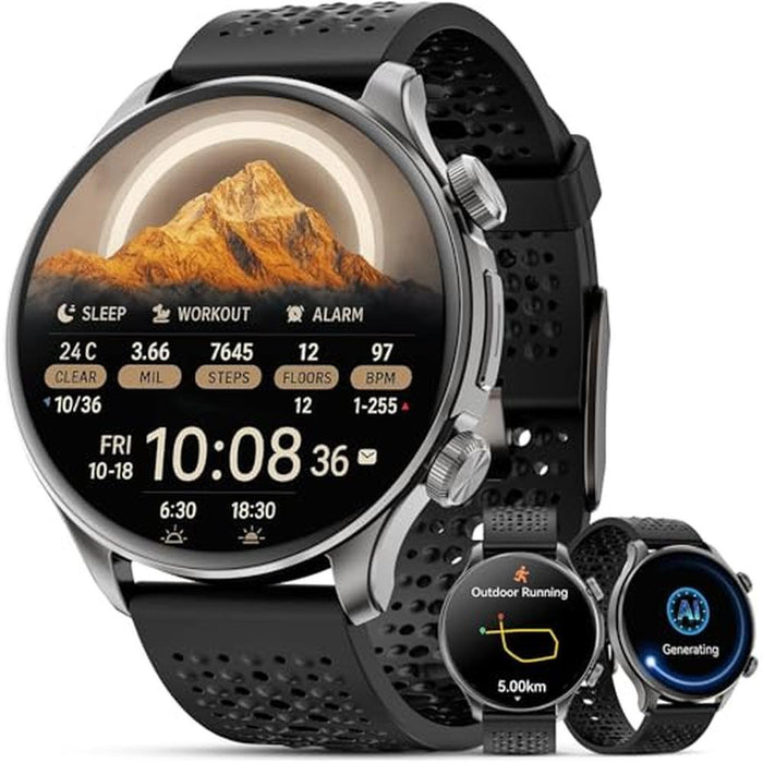 GPS Smart Watch: Men's 1.60 AMOLED Display – Front View