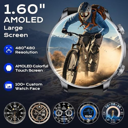 GPS Smart Watch: Men's 1.60 AMOLED Display – In Use
