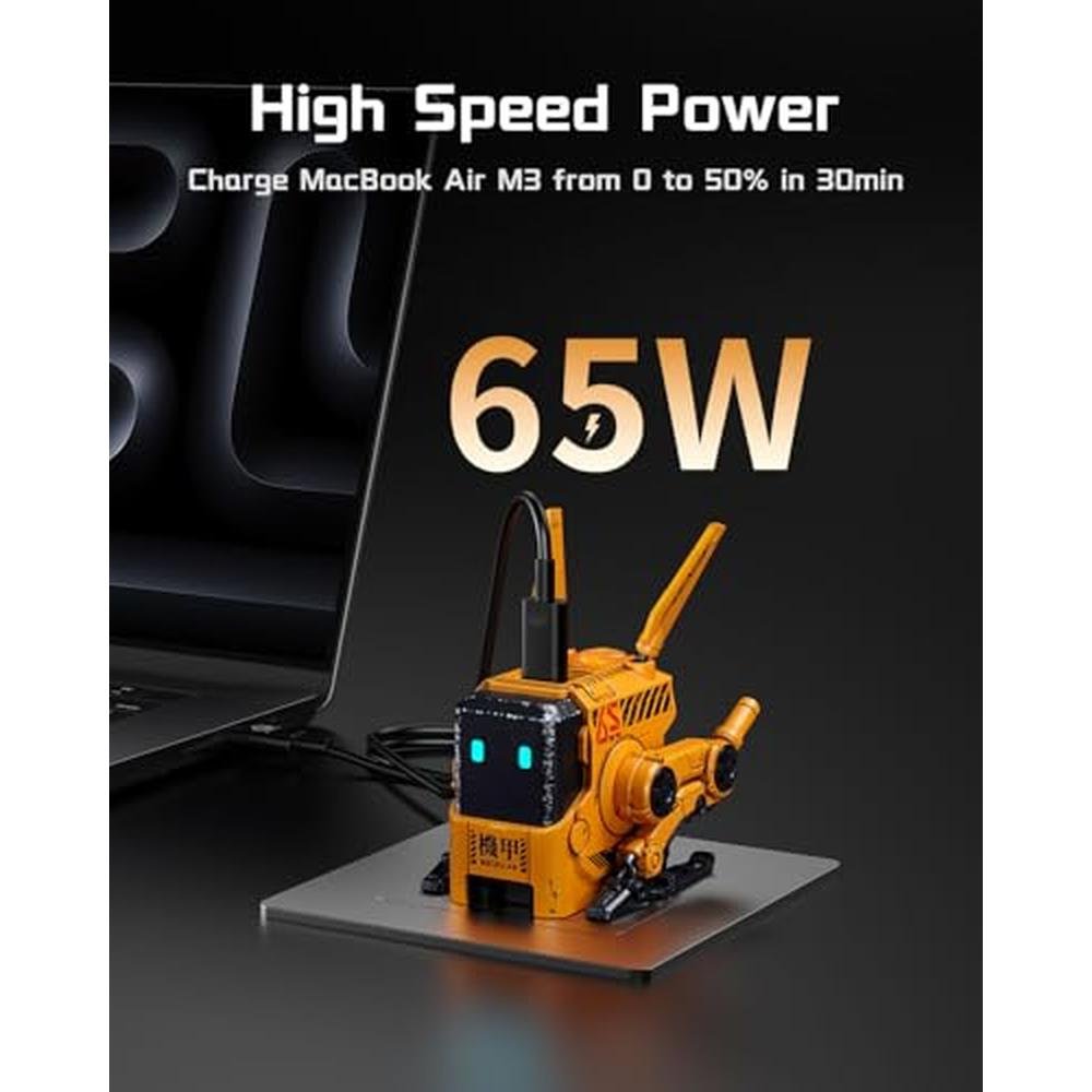 65W Charger: GravaStar Alpha65 Fast Charger – Side View