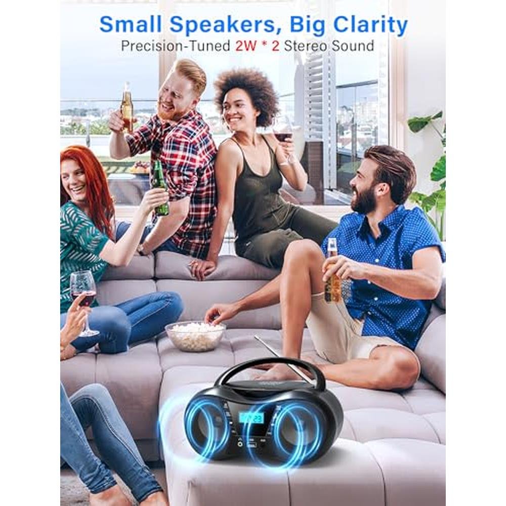 Greadio Boombox Portable CD Players for Home with Bluetooth – In Use