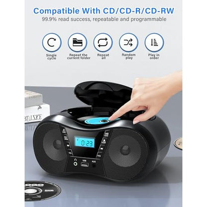 Greadio Boombox Portable CD Players for Home with Bluetooth – Packaging