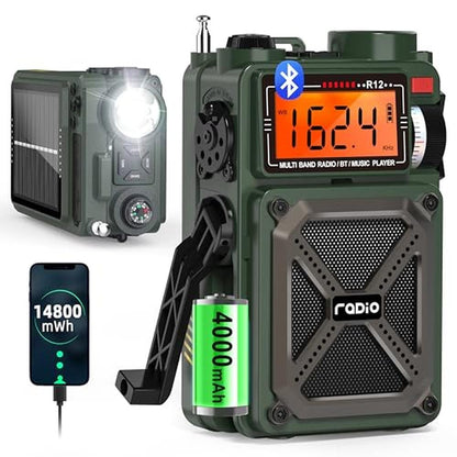Greadio Portable Shortwave Radios with NOAA Weather Radio – Front View