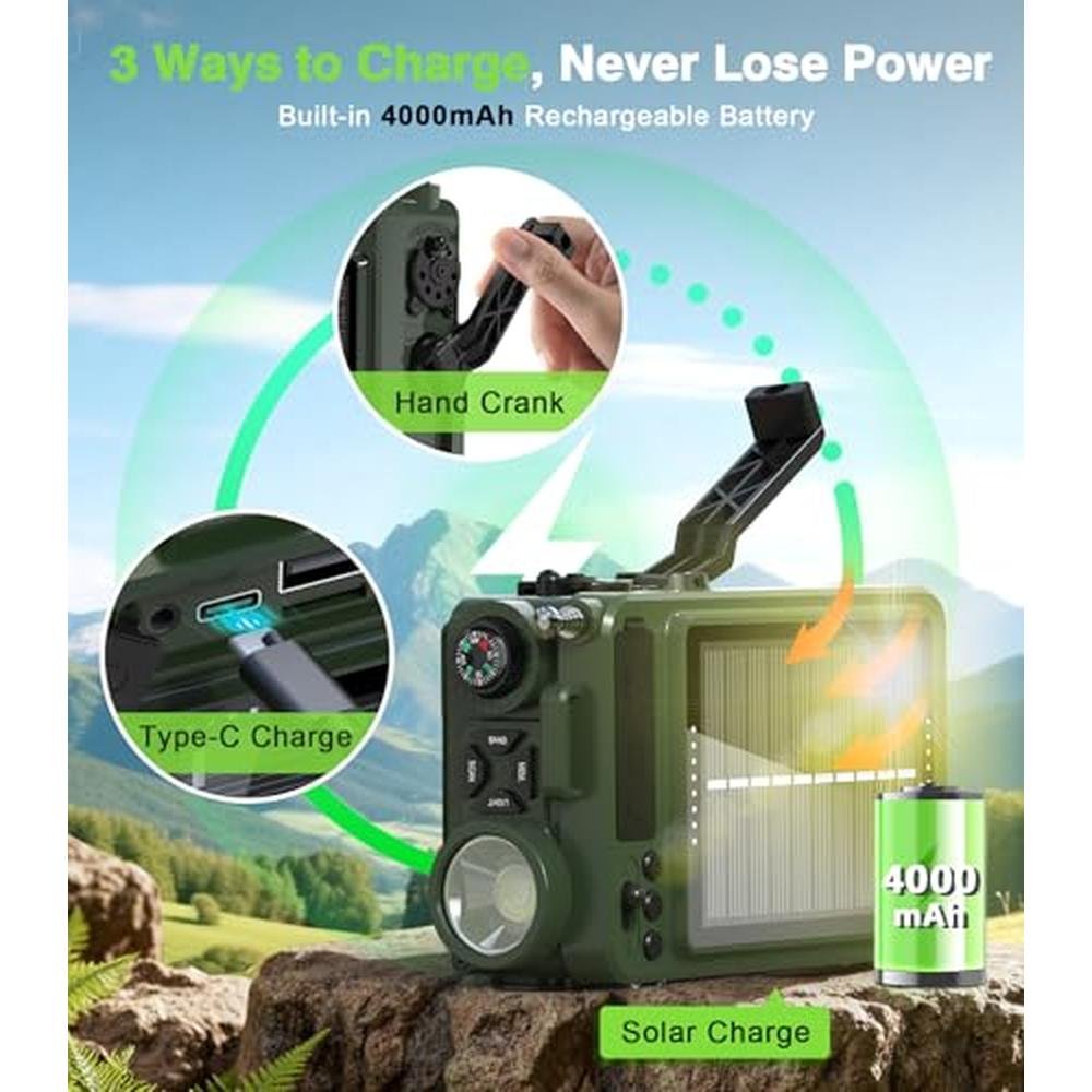 Greadio Portable Shortwave Radios with NOAA Weather Radio – In Use