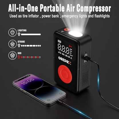 Portable Air Compressor: GREPRO Tire Inflator 160 PSI – In Use