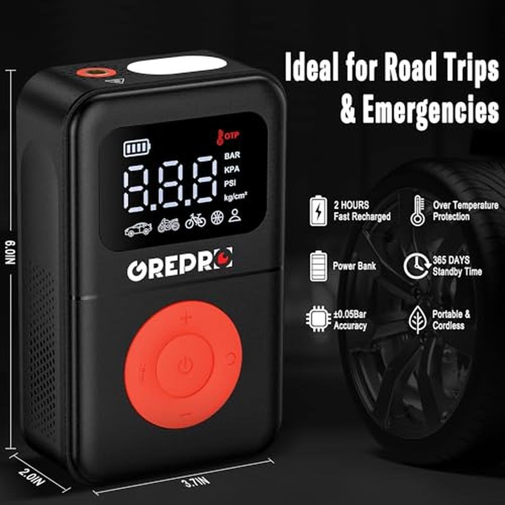 Portable Air Compressor: GREPRO Tire Inflator 160 PSI – Packaging